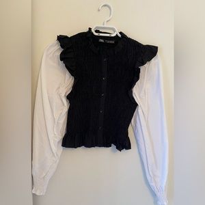 Zara smocked blouse
